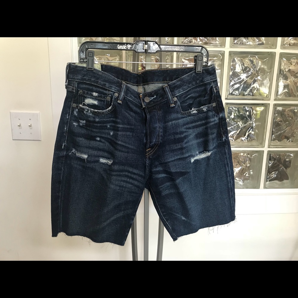 Dark wash Jean Shorts by Abercrombie & Fitch